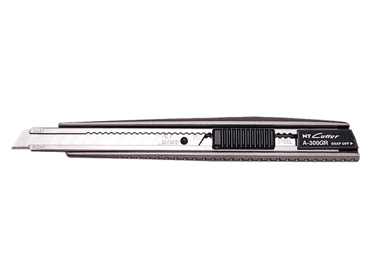 NT Cutter A-300 – Abbrechmesser 9 mm, Aluminium, einziehbar, grau