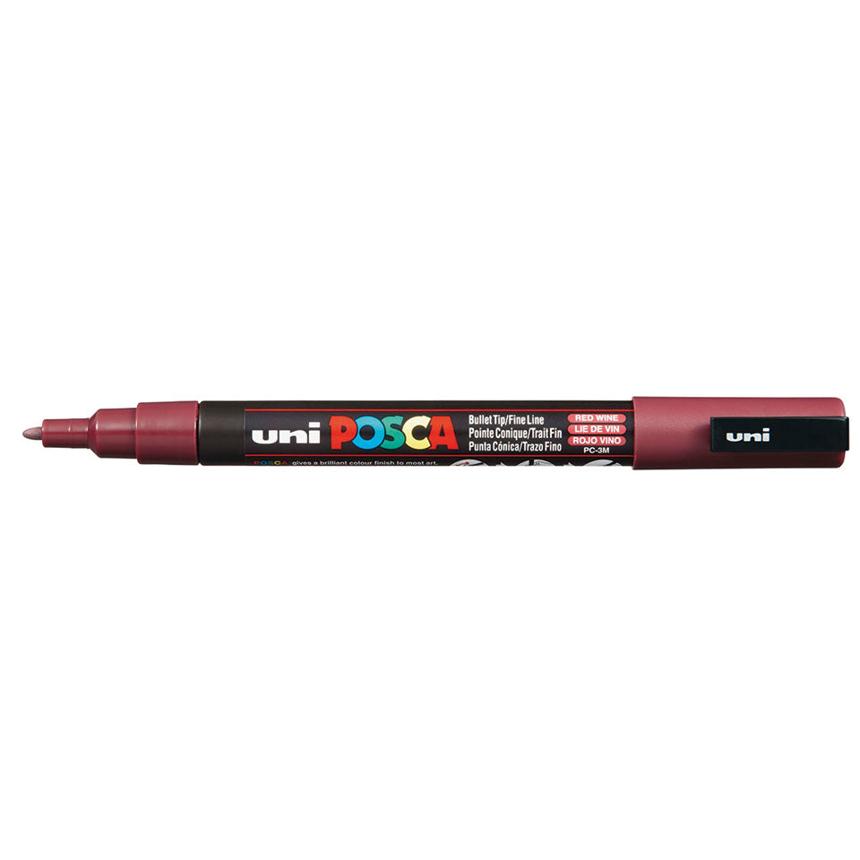 Uni-Ball POSCA Kreativ-/Pigmentmarker – Bordeaux, 1 Stk., deckend, wasserfest – für viele Oberflächen