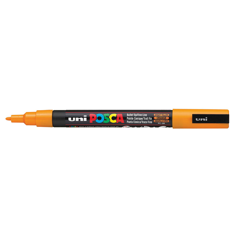 Uni-Ball POSCA PC-3M Paint Marker – Rundspitze, 0,9–1,3 mm, wasserbasiert, wasserfest, Sonnengelb