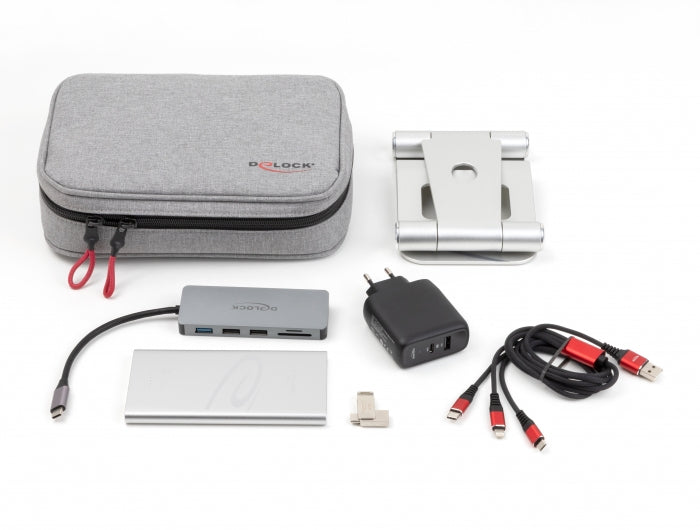 DeLOCK Travel Kit 5 Tablet Edition Zubehörtasche – für Tablets bis 12", silber