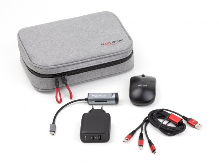 DeLOCK Travel Kit 4 Business Edition Zubehörtasche – USB-Port, Grau