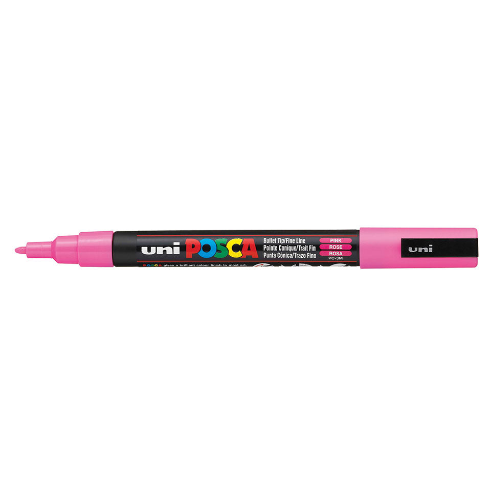 Uni-Ball POSCA Kreativ-/Pigmentmarker – Rundspitze 0,9–1,3 mm, pink, deckend, wasserfest – für viele Oberflächen