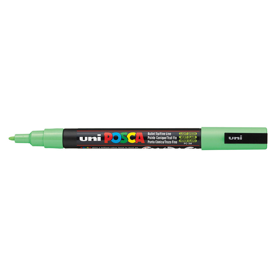 Uni-Ball POSCA PC-3M Acrylmarker – Rundspitze 0,9–1,3 mm – Hellgrün – für Glas, Metall und Kunststoff