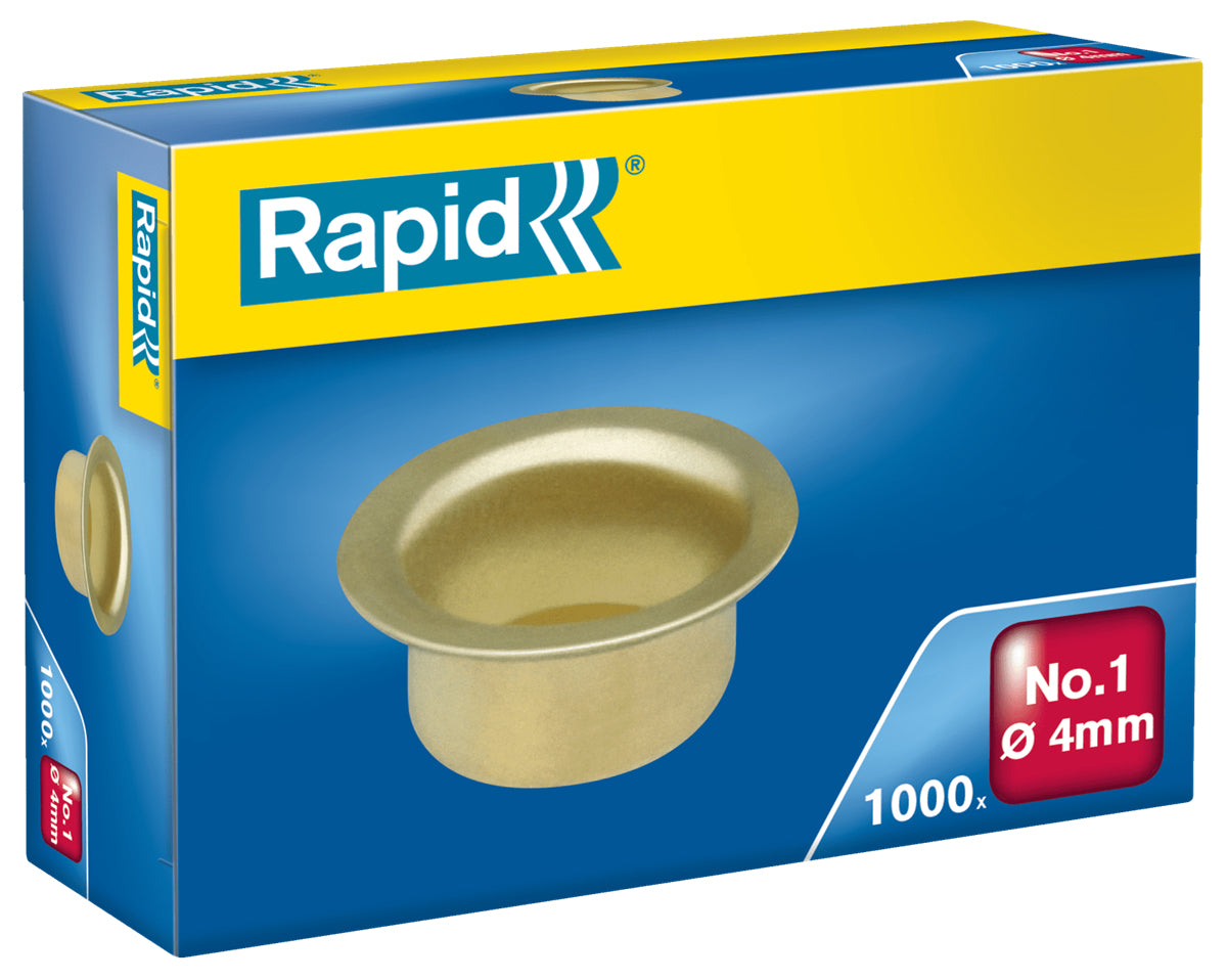 Rapid Ösen Ø 4 mm – Messing, Gold, 1'000 Stück