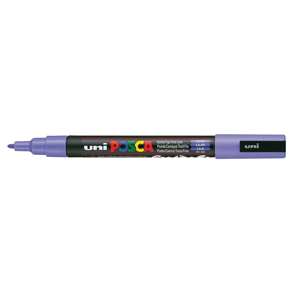 Uni-Ball POSCA PC-3M Acrylmarker – Rundspitze 0,9–1,3 mm – Lila – für Glas, Metall und Kunststoff