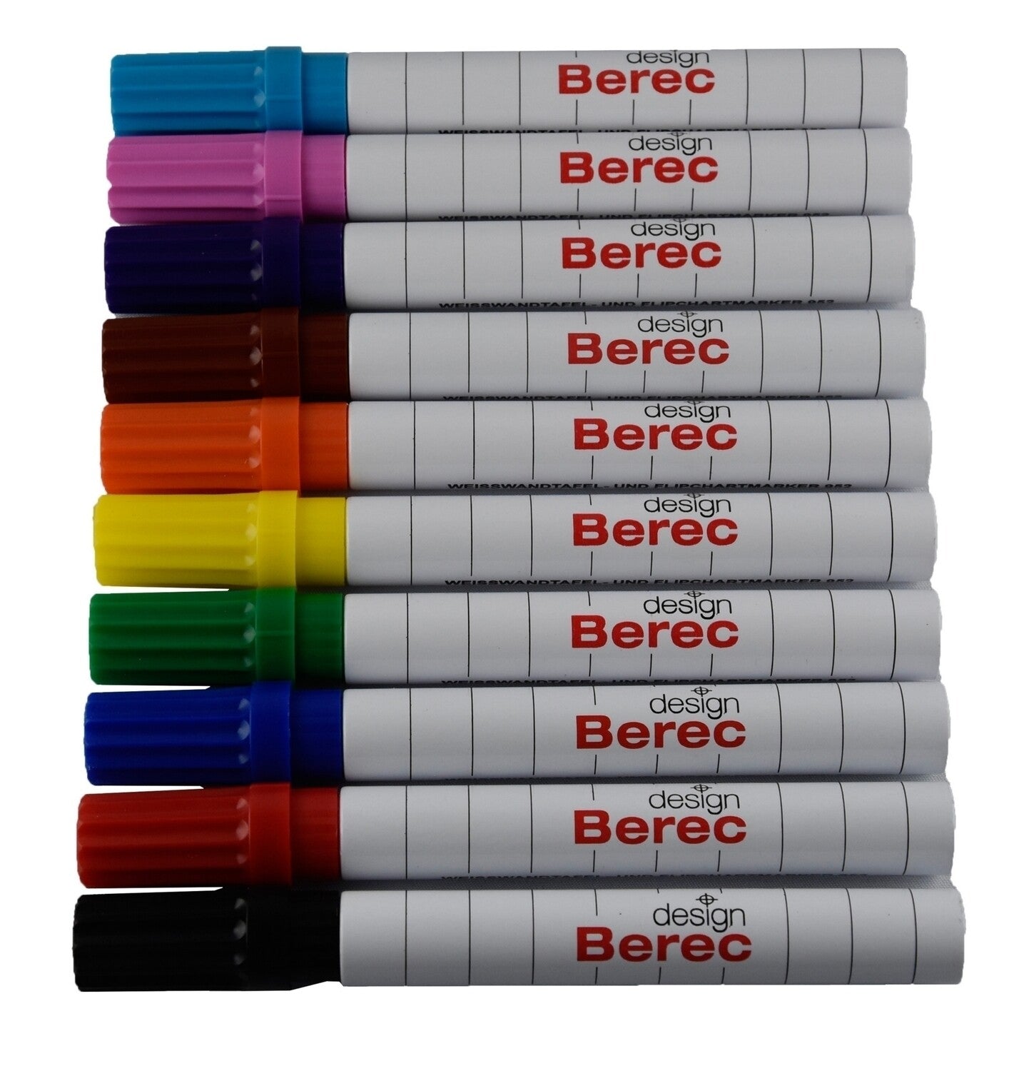 BEREC Board-Marker – Rundspitze 1-4 mm – Sortiert – 10er-Set – Trocken abwischbar