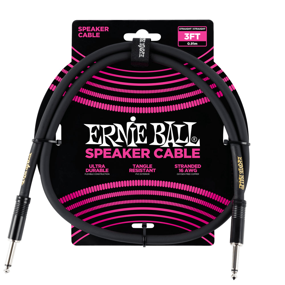 Ernie Ball 6,3 mm Klinkenkabel – Stecker zu Stecker – 0,91 m