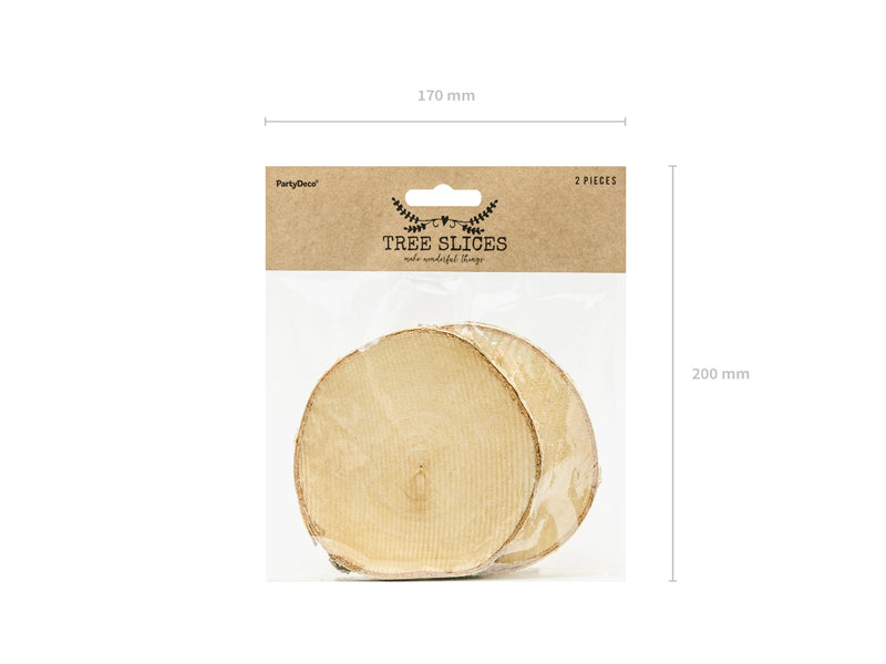 PartyDeco Untersetzer – 2er Set, Ø 12 cm, Holz, Braun