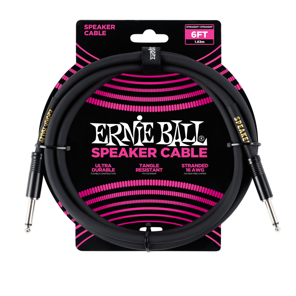 Ernie Ball 6,3 mm Klinkenkabel – Stecker zu Stecker – 1,83 m, 1,31 mm²