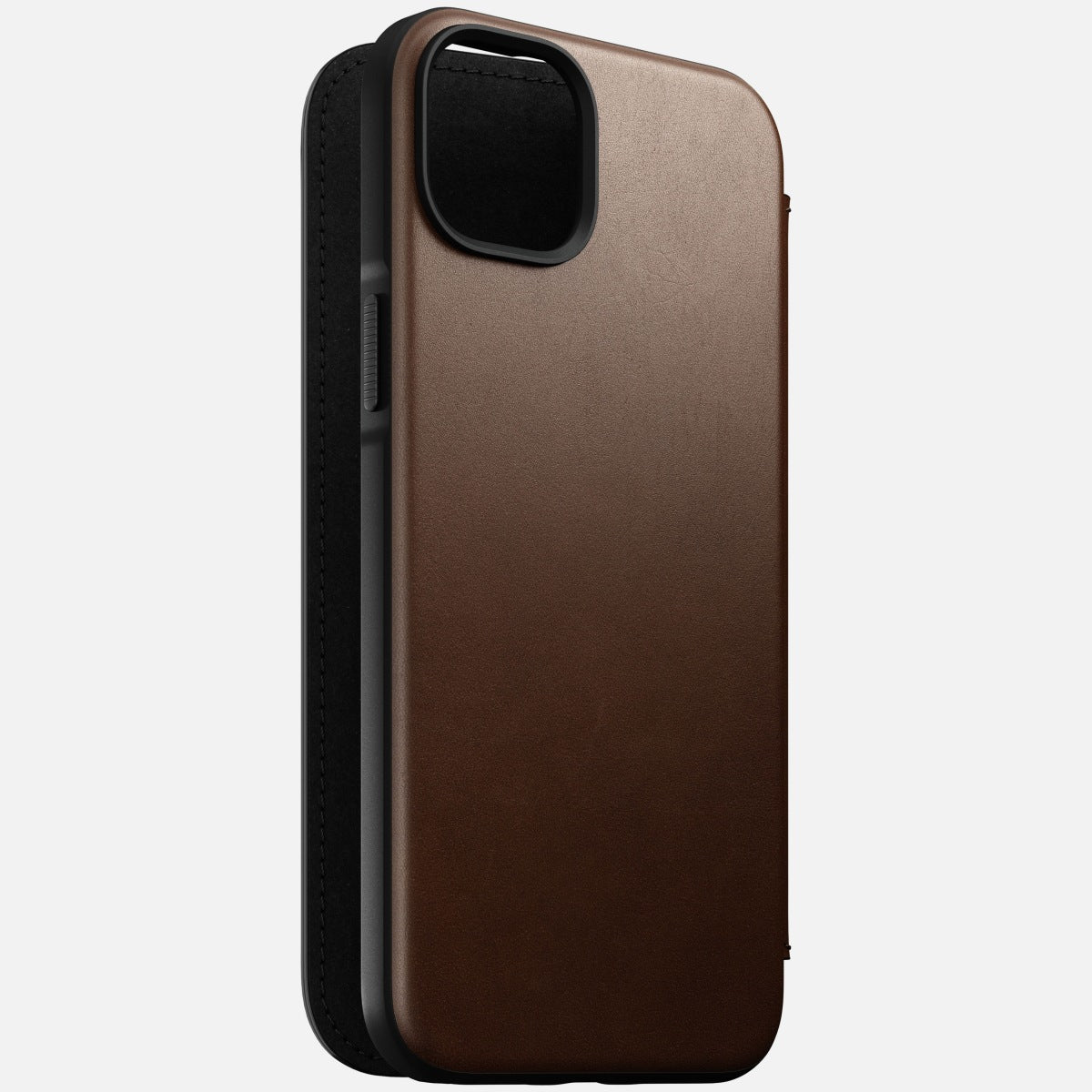 Nomad Moderne Wallethülle – für Apple iPhone 14 Plus, 3 Kartenfächer, Leder, Rost