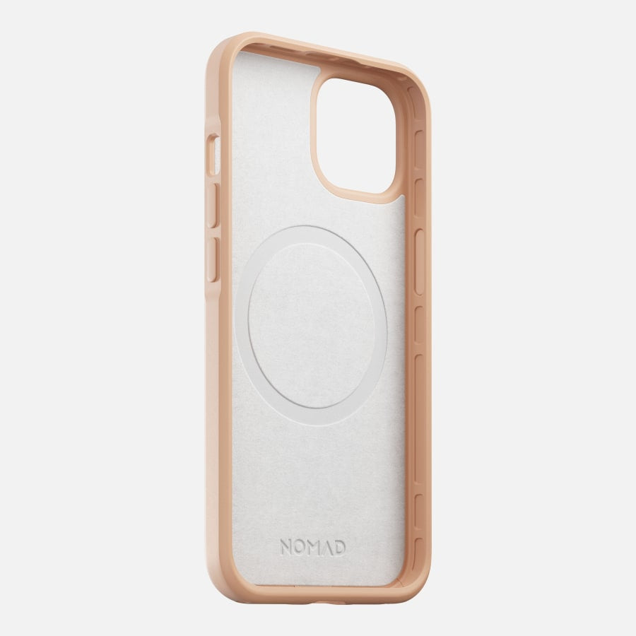 Nomad Modernes Backcover für Apple iPhone 14, Leder+PC, Beige