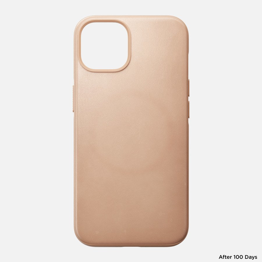 Nomad Modernes Backcover für Apple iPhone 14, Leder+PC, Beige