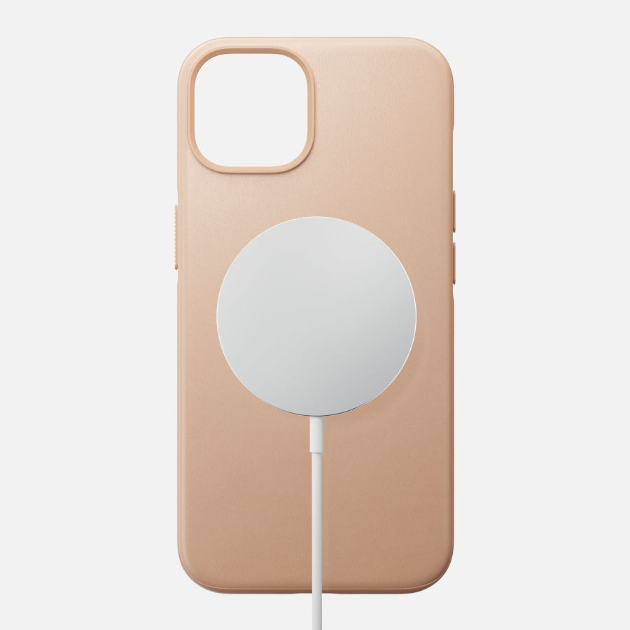 Nomad Modernes Backcover für Apple iPhone 14, Leder+PC, Beige