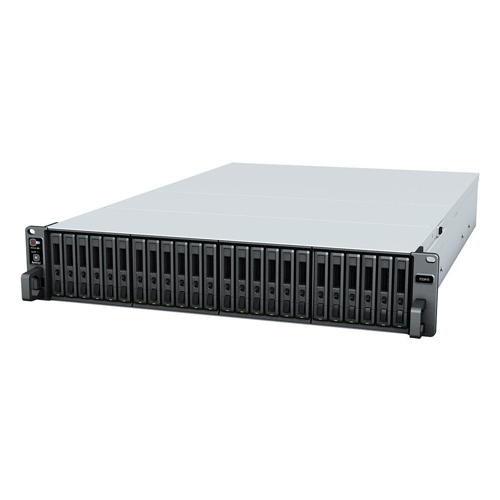 Synology FS3410 – 24-Bay Rack 2U NAS – Intel Xeon D-1541, 16 GB RAM, 10GbE, DSM, für 2,5" SSD, SATA