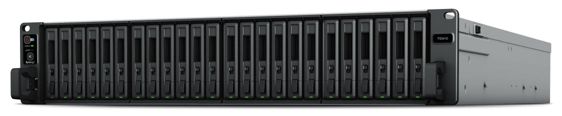 Synology FS3410 – 24-Bay Rack 2U NAS – Intel Xeon D-1541, 16 GB RAM, 10GbE, DSM, für 2,5" SSD, SATA