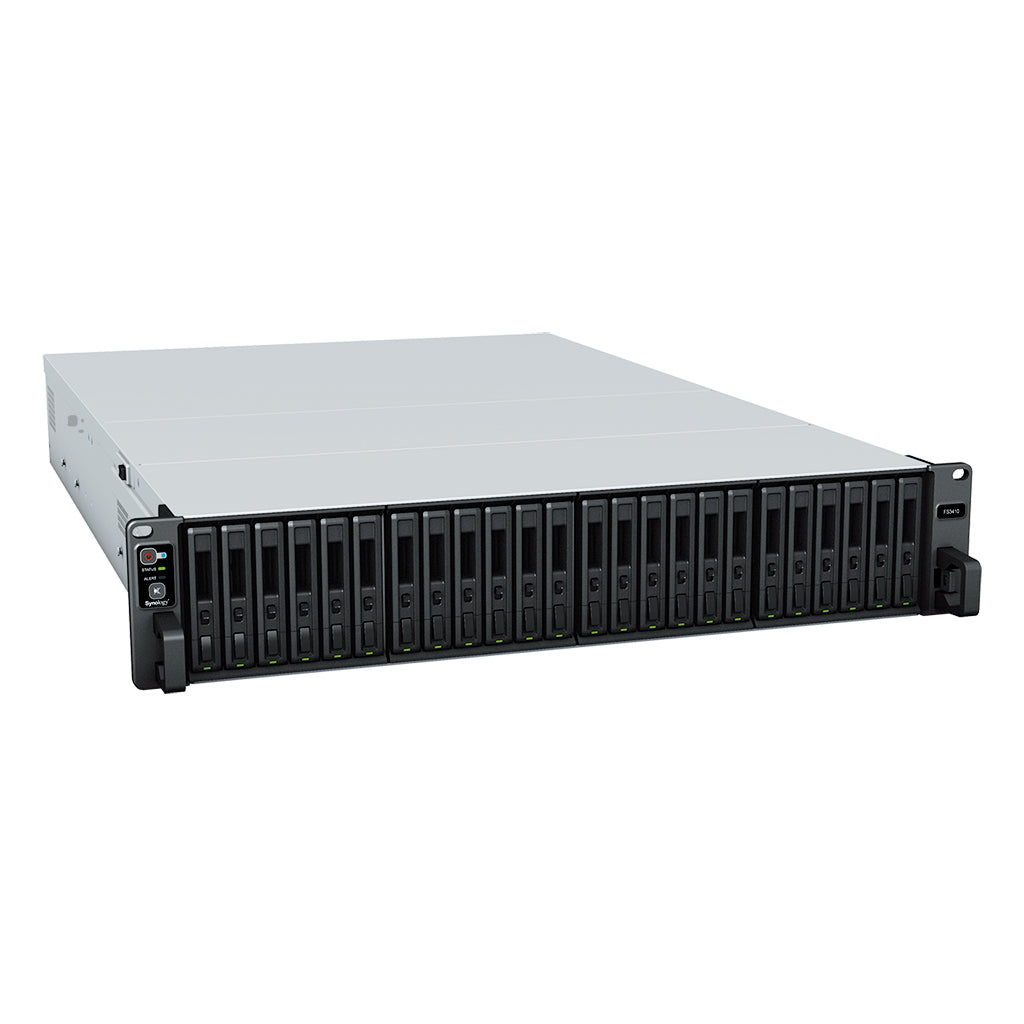 Synology FS3410 – 24-Bay Rack 2U NAS – Intel Xeon D-1541, 16 GB RAM, 10GbE, DSM, für 2,5" SSD, SATA