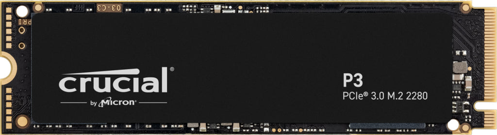 Crucial P3 2 TB M.2 2280 NVMe PCIe 3.0 x4 – Lesen 3500 MB/s, Schreiben 3000 MB/s