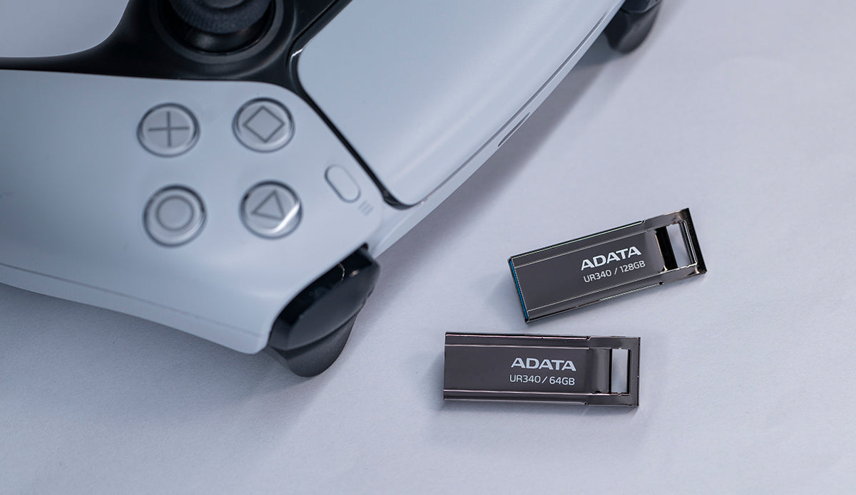 ADATA UR340 USB-Stick 128 GB – USB-A USB 3.2 Gen 2, 100 MB/s Lesen, mit Kappe, Metall, Schwarz