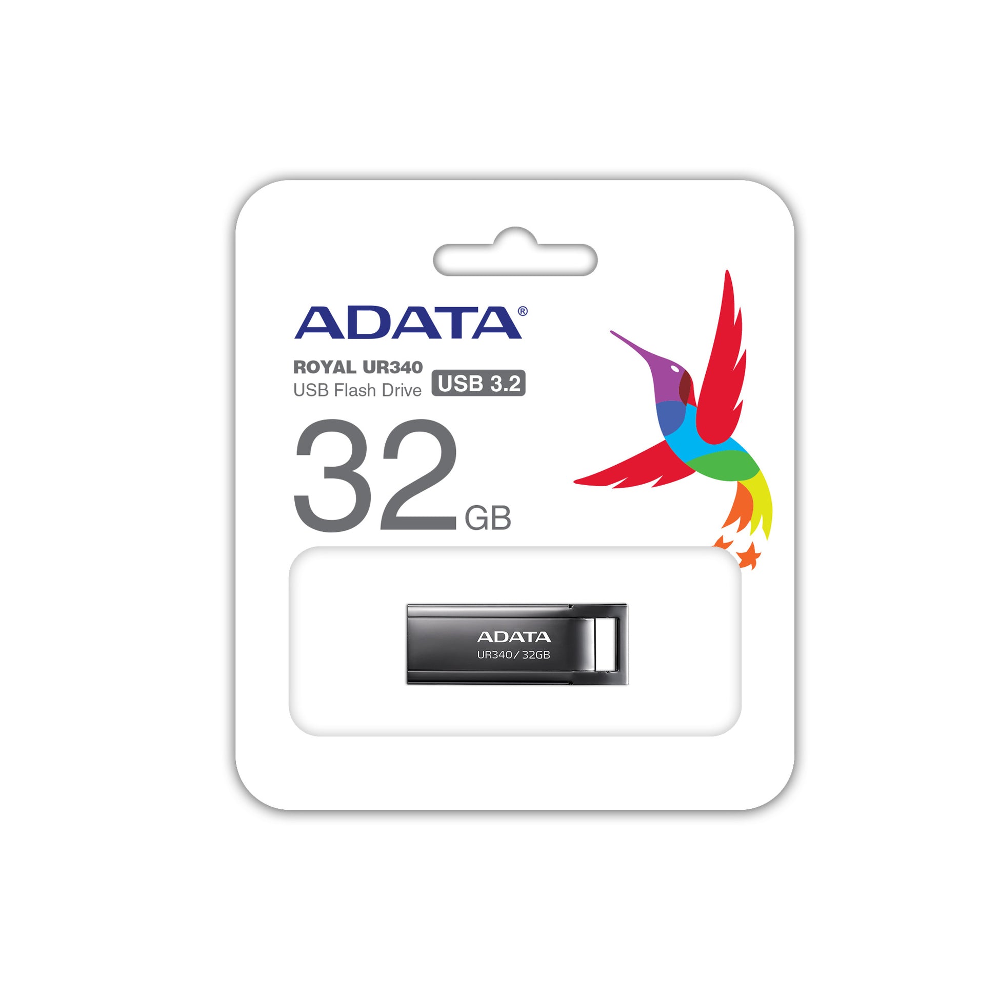 ADATA UR340 – 32 GB, USB Typ-A (USB 3.2 Gen 1), Metall, Schwarz