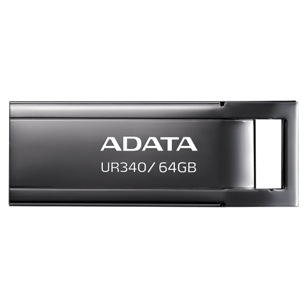 ADATA UR340 USB-Stick 64 GB – USB-A 3.2 Gen 2, 100 MB/s Lesen, mit Kappe, Metallgehäuse, Schwarz