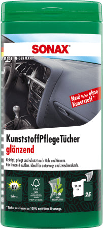 Sonax Mikrofasertuch glänzend – für Kunststoff, Gummi & Holz – 20 × 18 cm – 25 Stk.