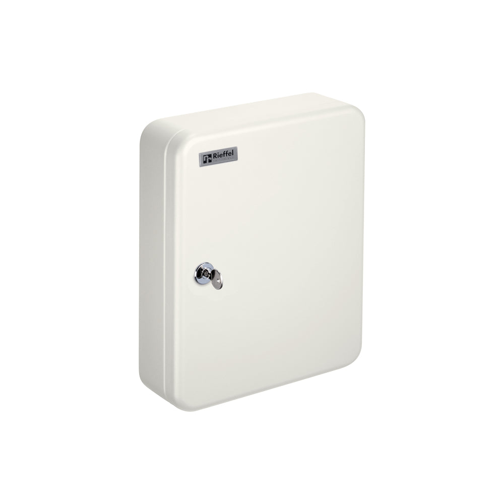 Rieffel Schlüsselkasten KyStor KR-15.20, 20 Haken, Zylinderschloss, Stahlblech, Weiss