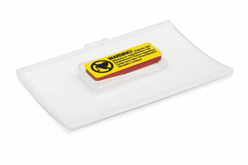 Durable Namensschild – 75 × 40 mm, Kunststoff, transparent, mit Magnet – 10 Stück