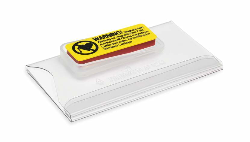 Durable Namensschild – 75 × 40 mm, transparent, Kunststoff, Magnetbefestigung, verdrehsicher – 25 Stk