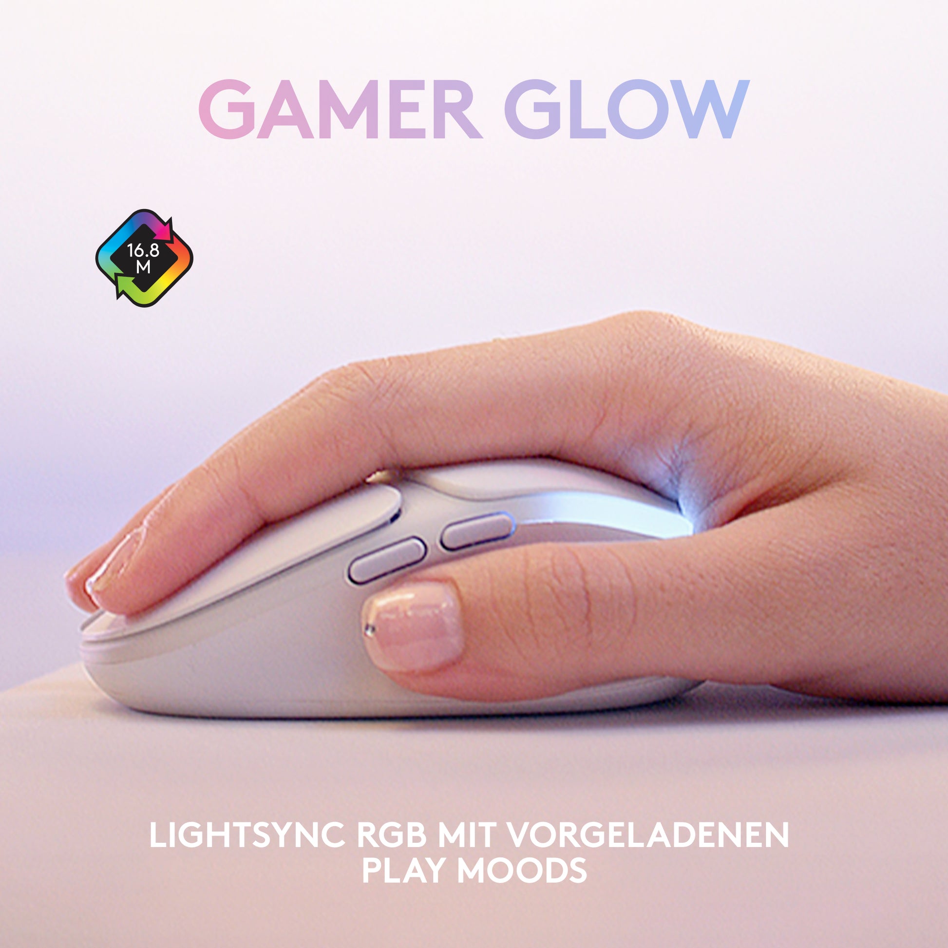 Logitech G G705 – Gaming-Maus – Kabellos (Bluetooth/2,4 GHz), 8200 DPI, RGB-Beleuchtung, rechts