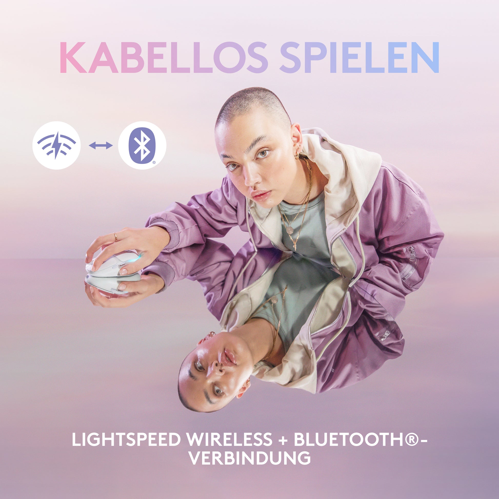 Logitech G G705 – Gaming-Maus – Kabellos (Bluetooth/2,4 GHz), 8200 DPI, RGB-Beleuchtung, rechts