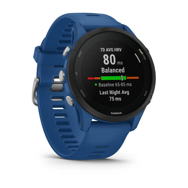 Garmin Forerunner 255 Basic – Smartwatch – 46 mm, 1,1", GPS, MIP, Gorilla Glass 3, 5 ATM, Tidal Blue