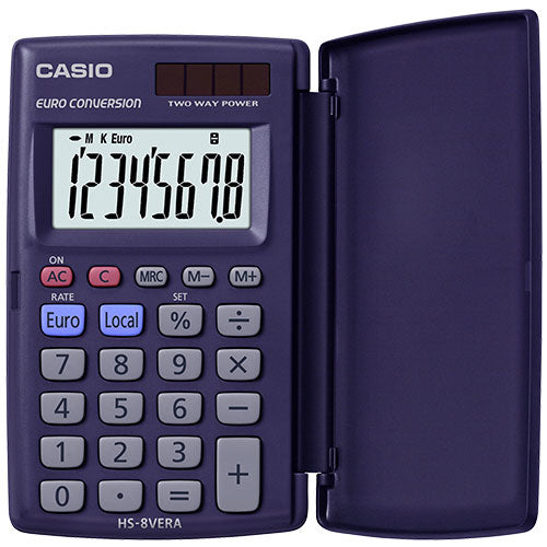 Casio Finanzrechner HS-8VERA – 8-stellig – Solar/Batterie – Blau
