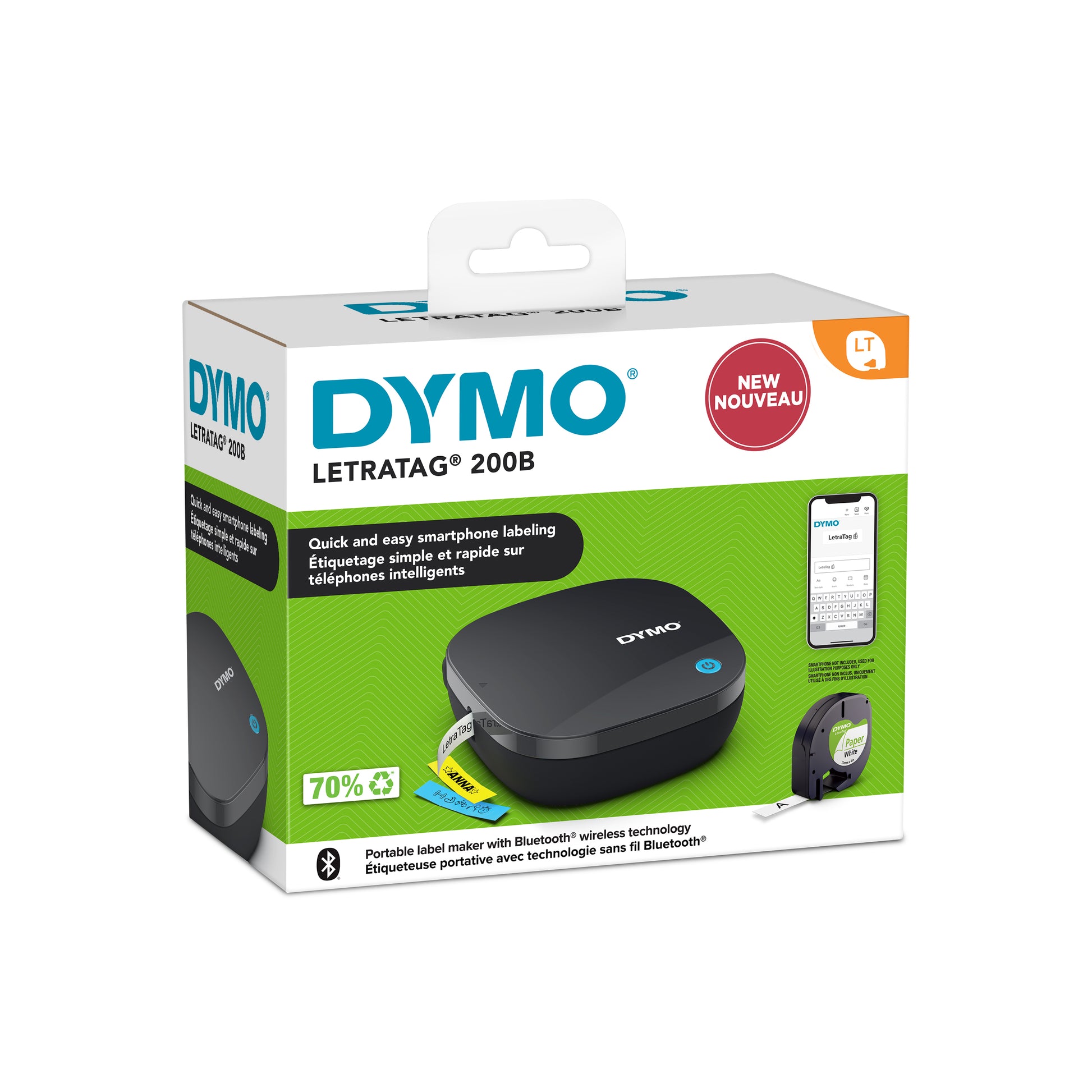 DYMO LetraTag LT 200B – Beschriftungsgerät, für LT-Bänder, Bluetooth