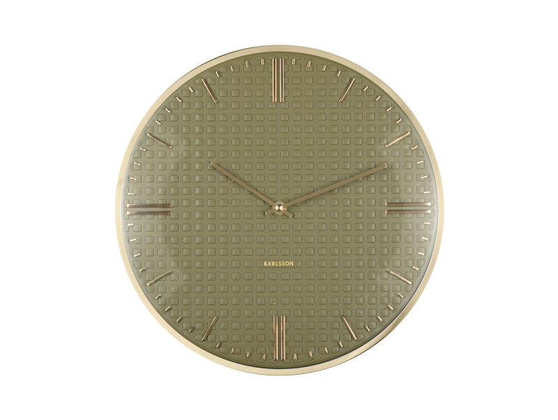Karlsson Riqueza Wanduhr – Analog, Ø 35 cm, Grün, Metall