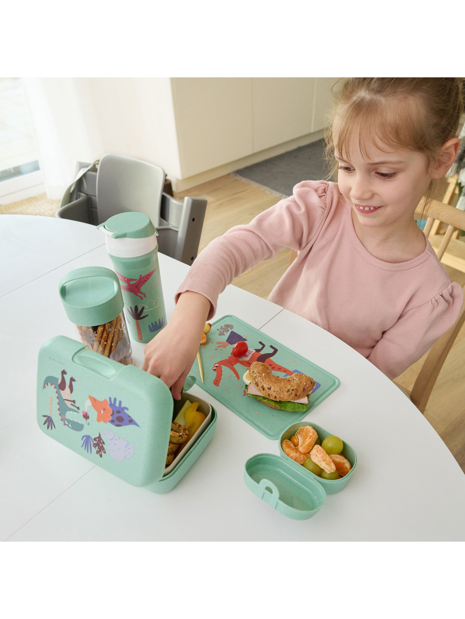 Koziol – Lunchbox 500 ml, 9,6 × 7,0 × 5,2 cm, Biozirkulärer Kunststoff, grün