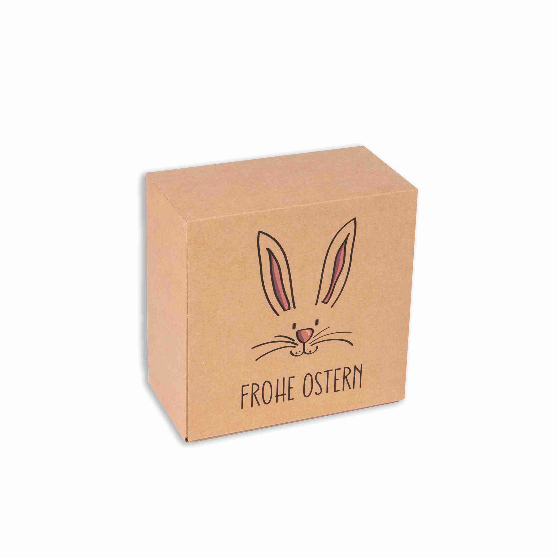 Model Geschenkbox Osterhasen-Motiv – 200 × 100 × 200 mm – selbstschliessend – 1 Stk., ab 100 Stk.