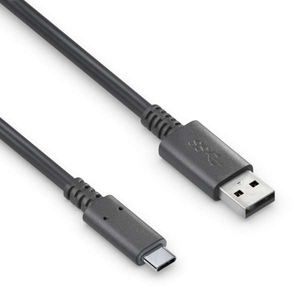 PureLink USB-A auf USB-C Kabel – USB 3.2 Gen 1 (5 Gbit/s) – 1,8 m – PD 15 W – Goldstecker, PVC – Schwarz