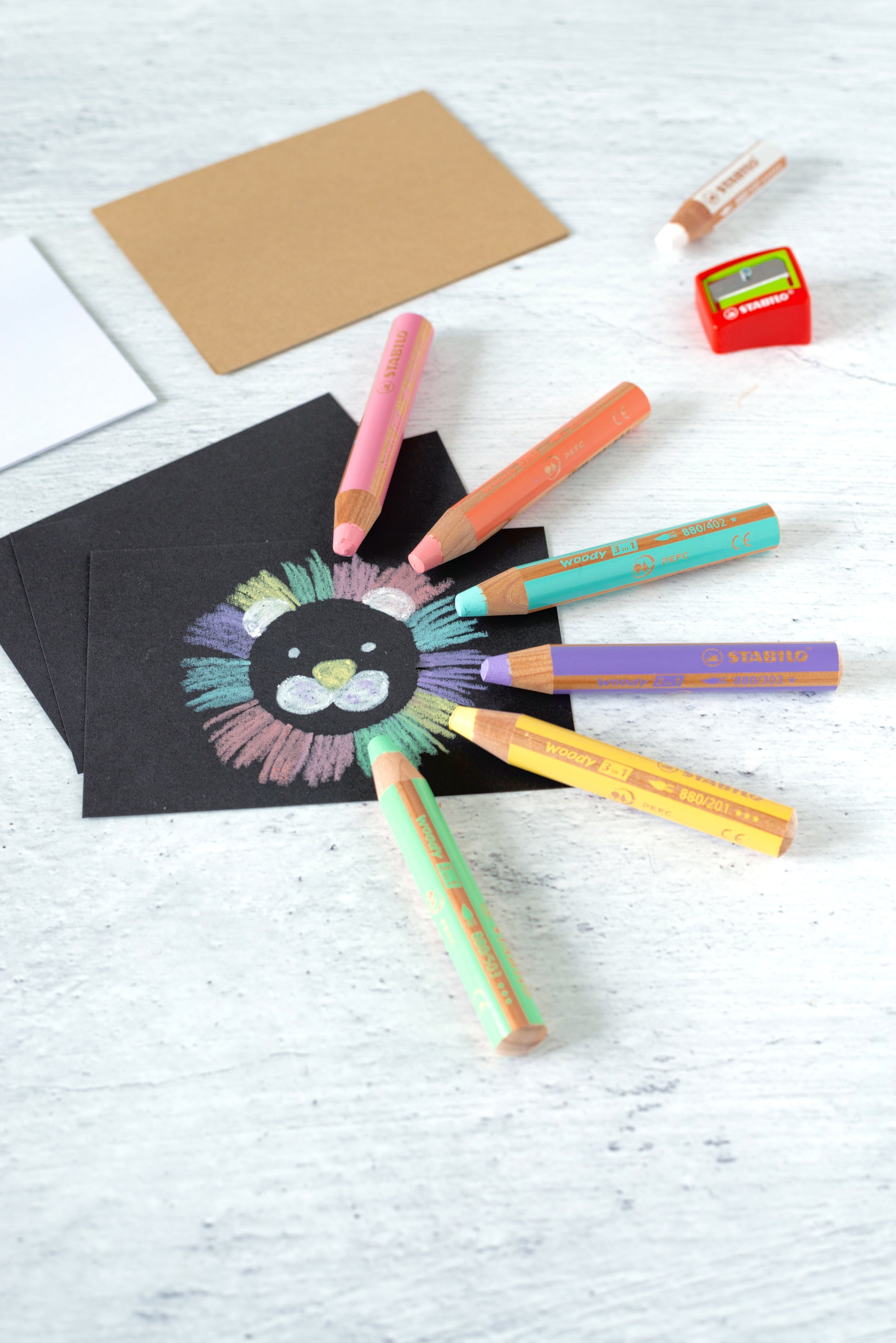 STABILO Buntstifte woody 3 in 1 – 3-in-1, Minen-Ø 10 mm, Einzelstift Lila