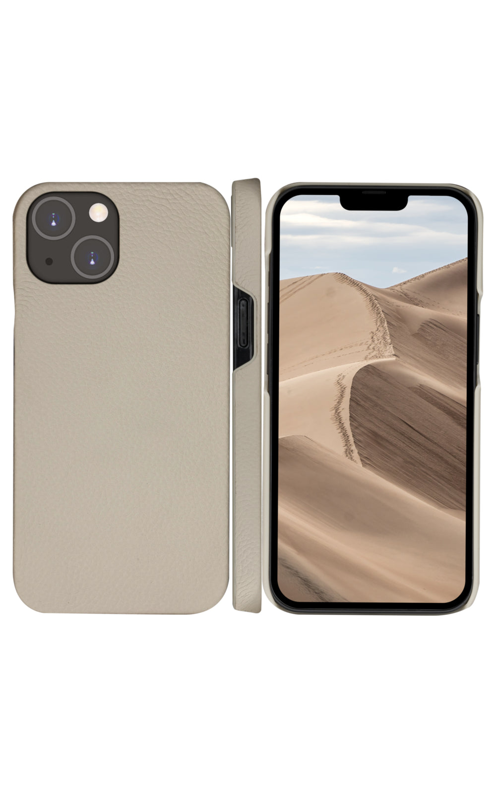 dbramante1928 Wallethülle – für Apple iPhone 14 Plus, 3 Kartenfächer, Leder, Sand, RFID-beständig