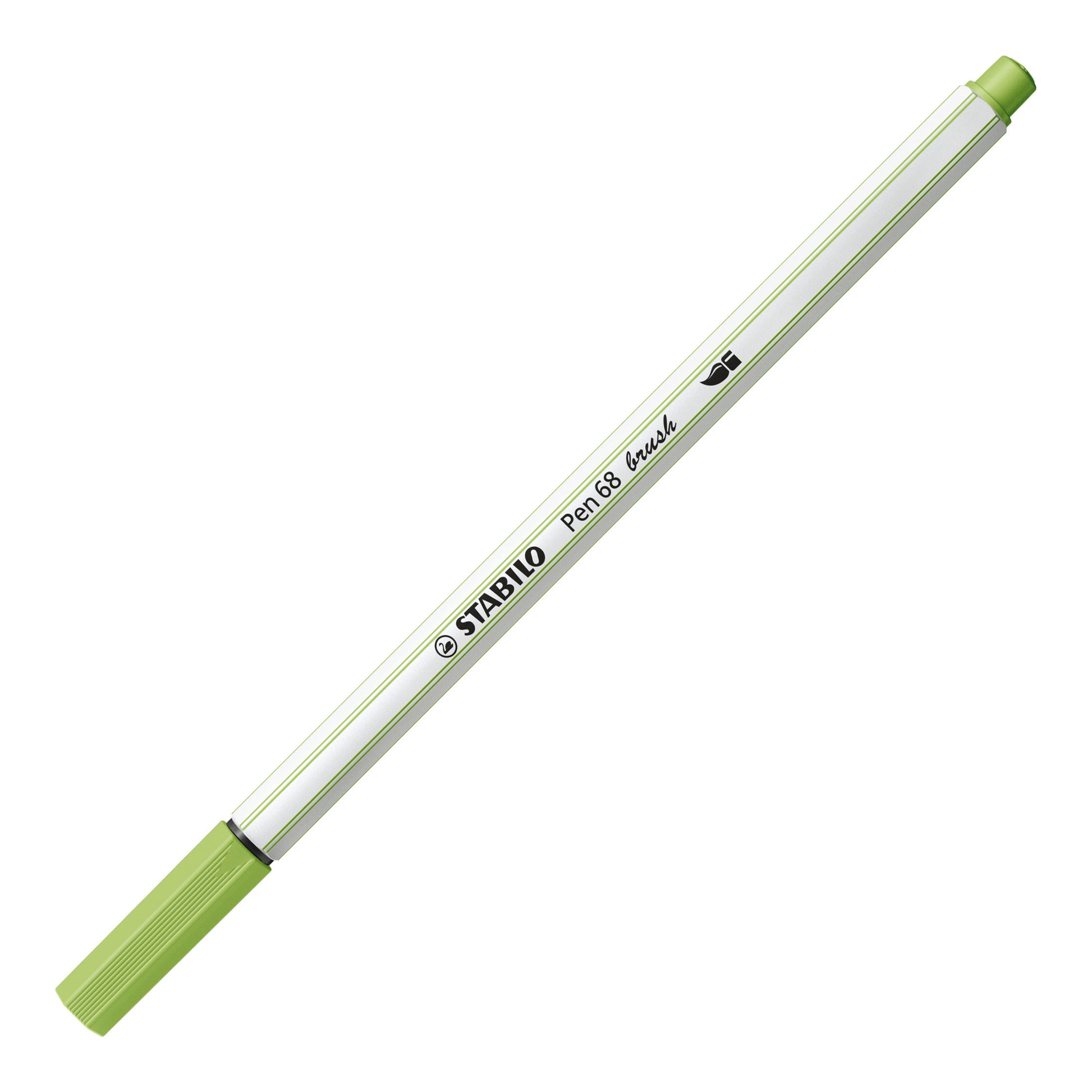 STABILO Pen 68 Brush Filzstift – Pinselspitze, 1 mm, wasservermalbar, Pistazie