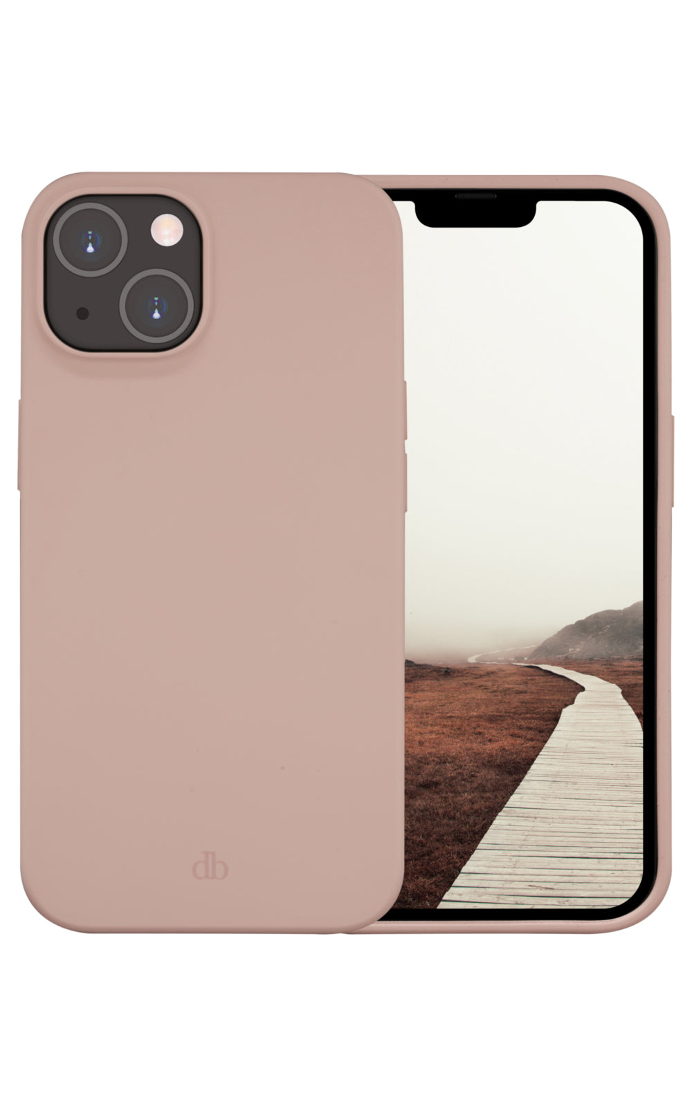 dbramante1928 Greenland Backcover – für Apple iPhone 14, Recycling-Kunststoff, Pink Sand, kabelloses Laden