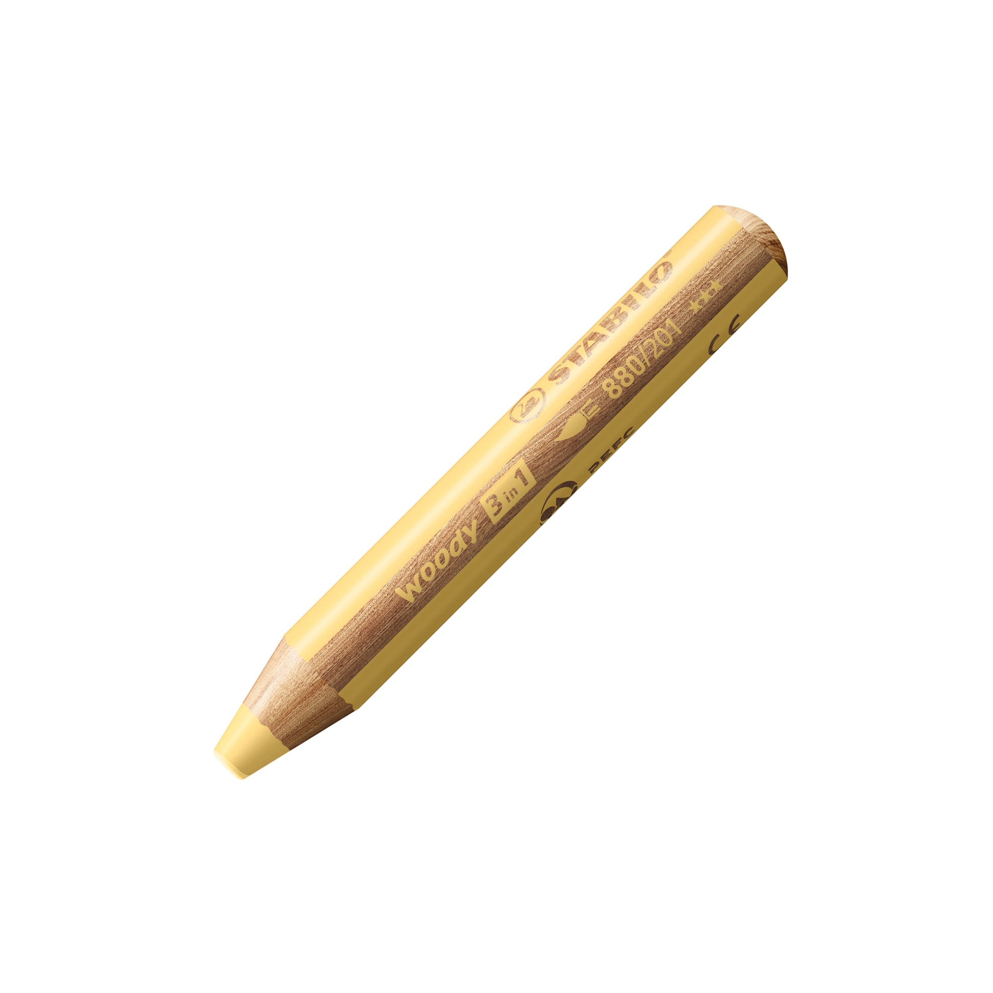 STABILO Buntstifte woody 3 in 1 – 3-in-1, Minen-Ø 10 mm, Einzelstift Gelb