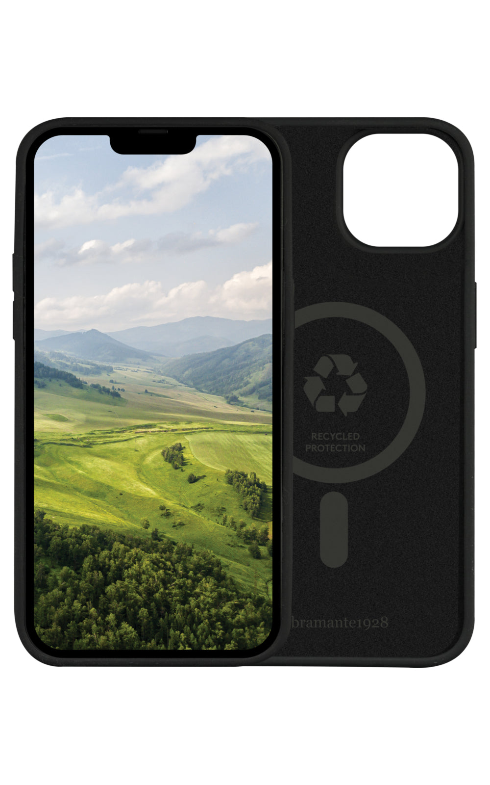 dbramante1928 Monaco – Backcover – für Apple iPhone 14, Recycling-Kunststoff, Schwarz, Kabelloses Laden