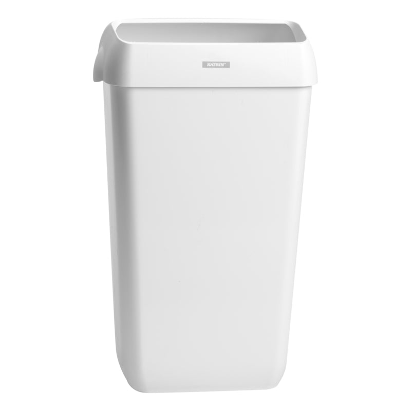 Katrin Abfallcontainer – 25 l – mit Deckel – Kunststoff, weiss – B × H × T 330 × 550 × 230 mm