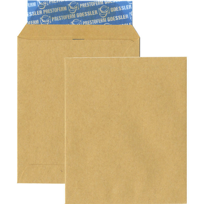Goessler Couvert 105 × 125 mm, ohne Fenster, selbstklebend, braun, 100 g/m²