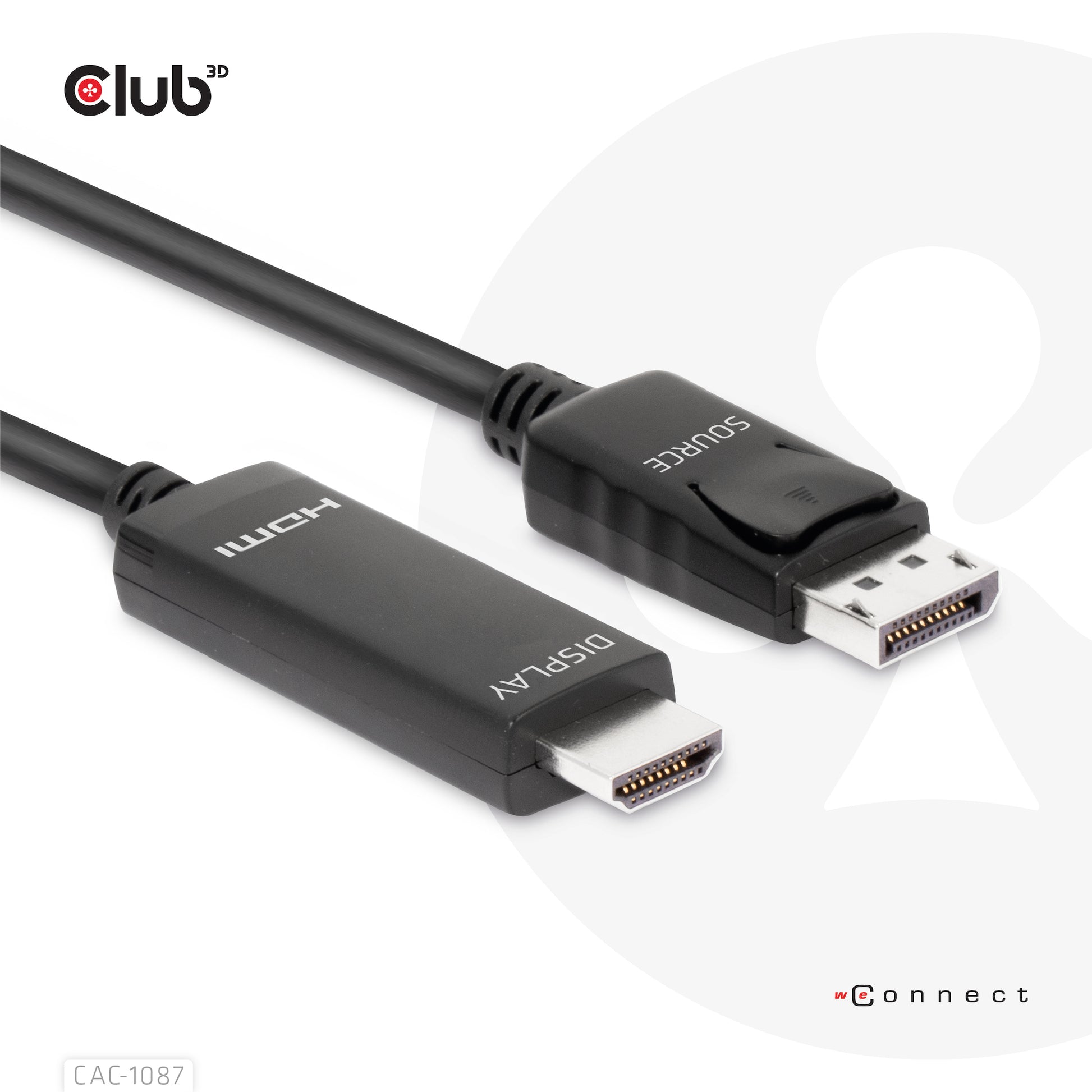 CLUB3D DisplayPort auf HDMI Kabel DP 1.4 8K 60 Hz – 3 m – HDR – für Windows, Mac