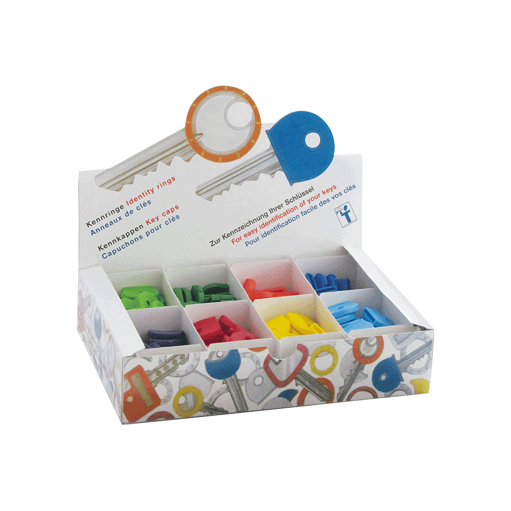 Rieffel Schlüsselanhänger Schlüsselkappen – Kunststoff, Mehrfarbig, 100er-Pack