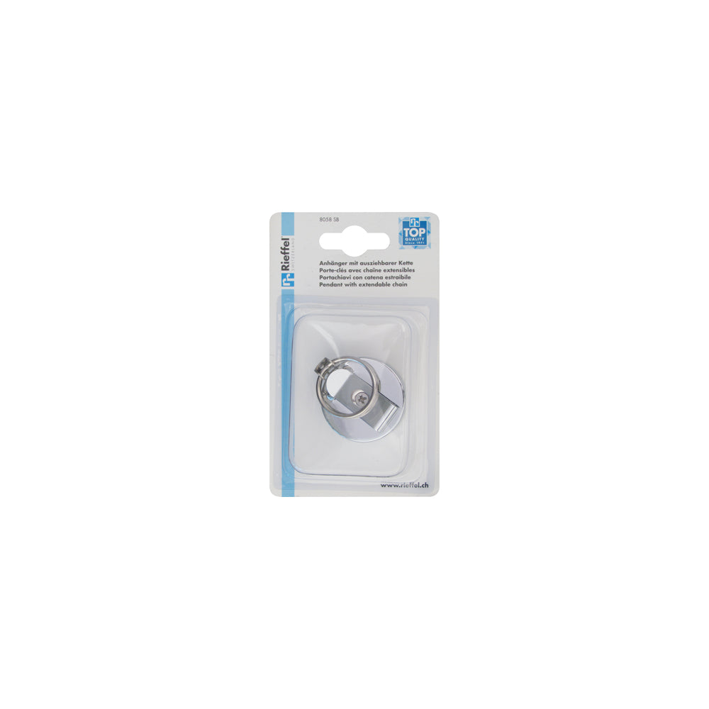 Rieffel Schlüsselanhänger – Metall, Silber, Ø 43 mm