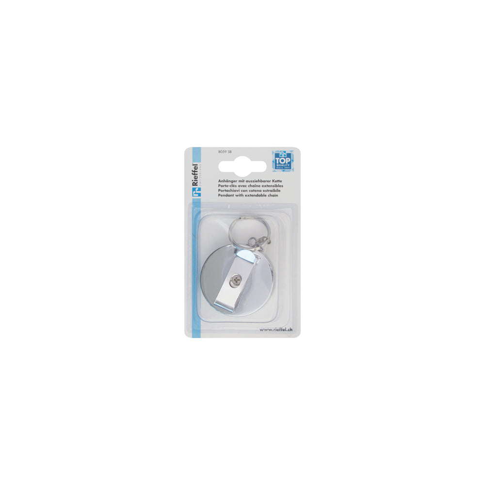 Rieffel Schlüsselanhänger – Metall, Silber, Ø 50 mm