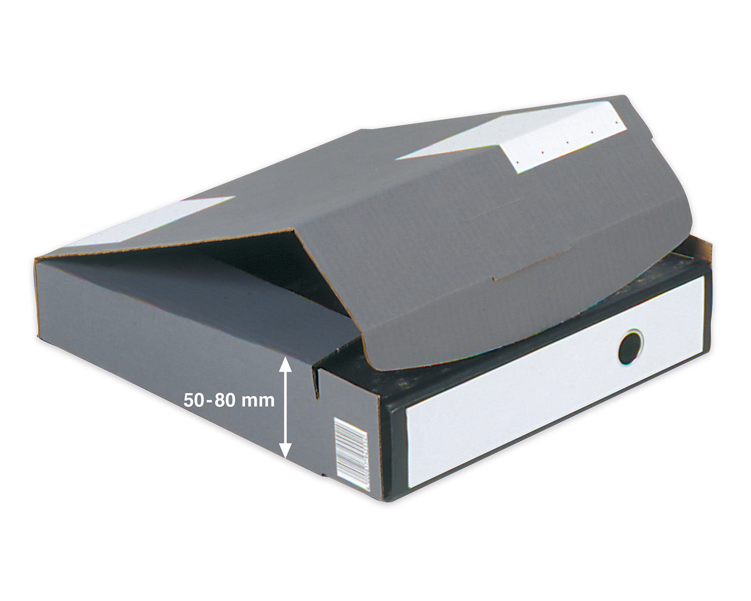 Elco pac-it Versandbox, grau, mit Beschriftungsfeld – 318 × 82 × 290 mm